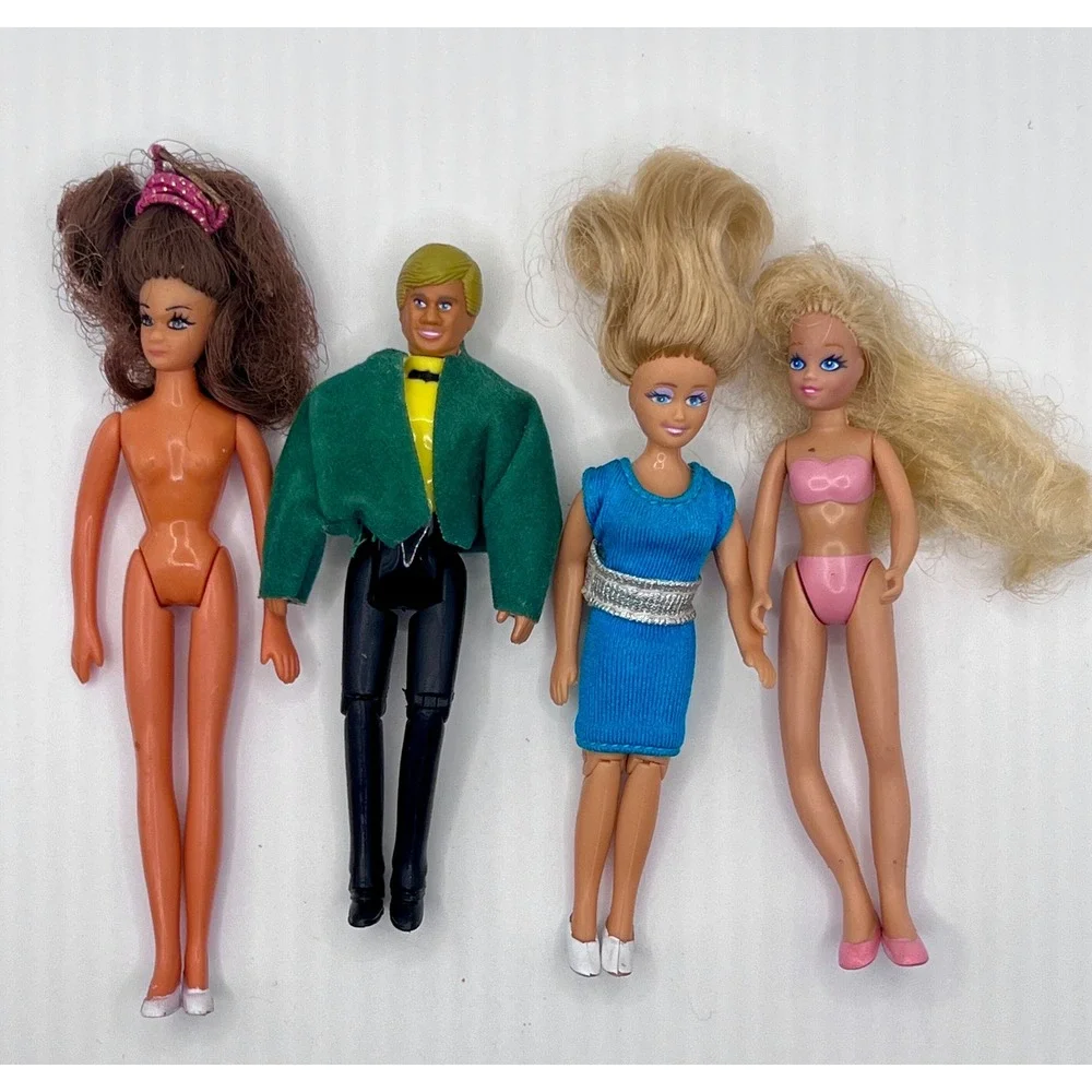 Kenner Glamour Gals Doll Lot Unisex 4in Multicolor Good Vintage 1980s Miniature